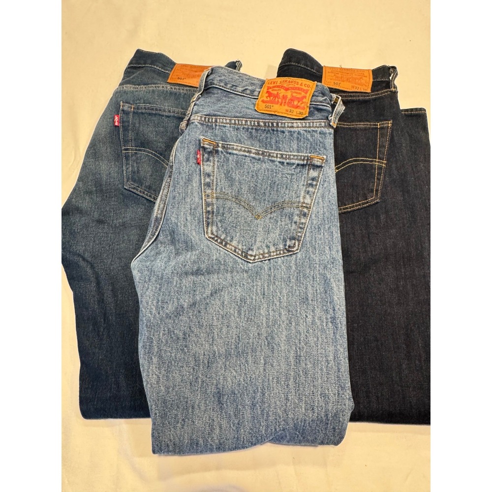 Levi's 501 Premium Jeans Bundle Straight Leg 32x30 Blue Excellent